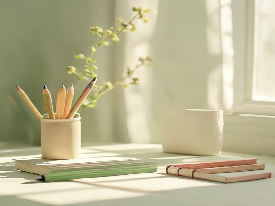 Notitieblok met handgeschreven planning en koffiekopje
